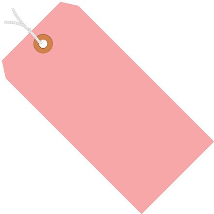 8 x 4" Pink 13 Pt. Shipping Tags - Pre-Strung